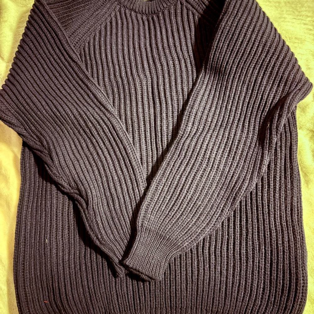 Gloverall Ribbed Wool Sweater – Made in England – Navy – Size medium